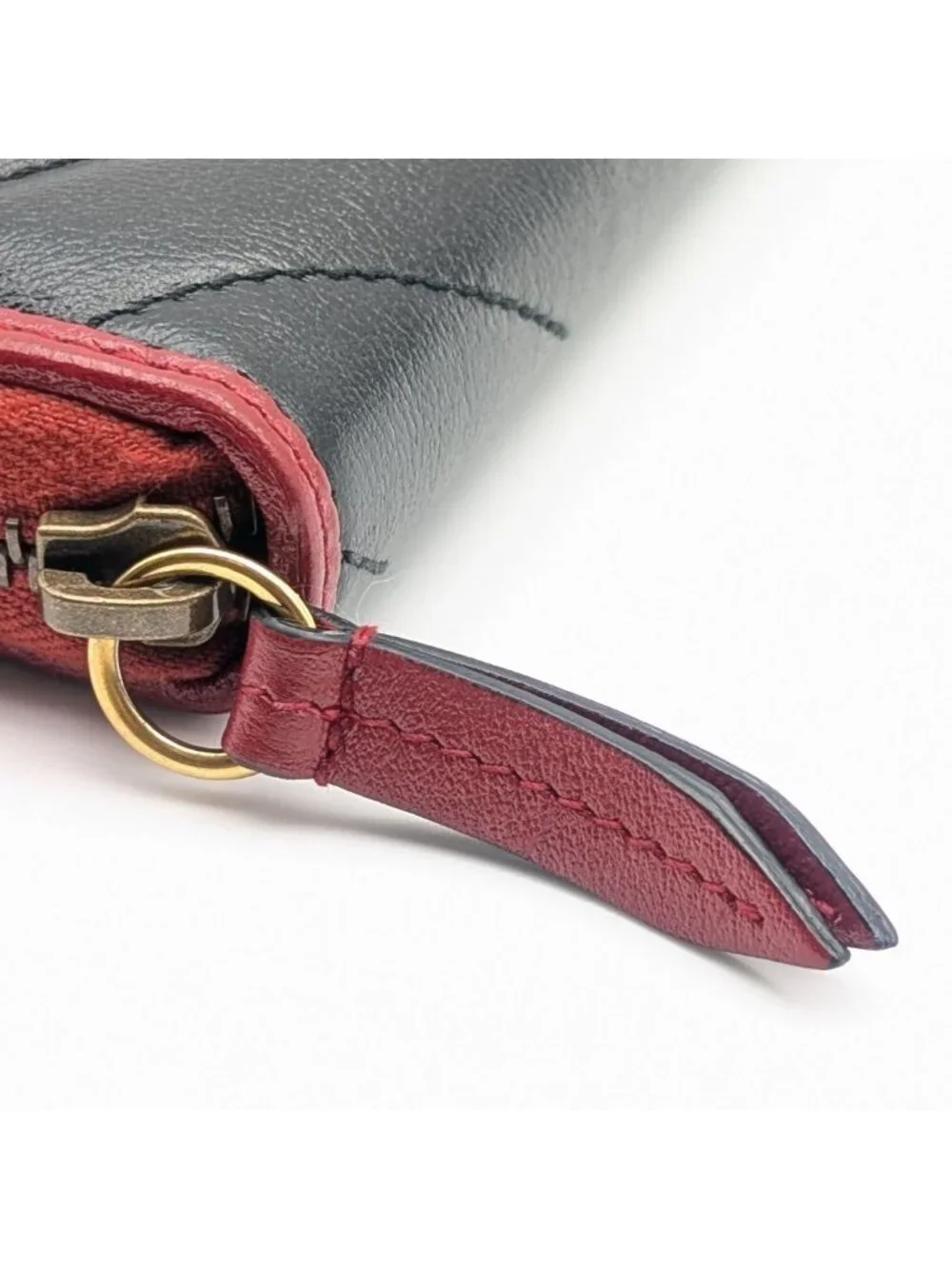 Gucci GG Marmont Double Black Red Bicolor Zip Around Wallet - Picture 6 of 10